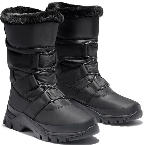 TIMBERLAND Jenness Pull-On Waterproof Boots, Faux Fur Lined Black size 6.5 NEW